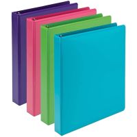Samsill MP48639 Plant Based Durable 1 Inch 3 Ring Binders, Assorted Colors, 4-Pack