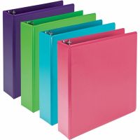 Samsill MP48669 Plant Based Durable 2 Inch 3 Ring Binders, Assorted Colors, 4-Pack