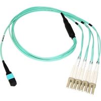 AXIOM MP8LCOM3R15M-AX MPO FEMALE TO 4 LC MULTIMODE OM3 50/125 FIBER OPTIC BREAKOUT CABLE - 15M