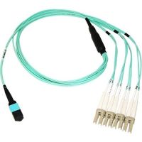 AXIOM MP8LCOM4R8M-AX MPO FEMALE TO 4 LC MULTIMODE OM4 50/125 FIBER OPTIC BREAKOUT CABLE - 8M