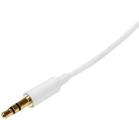 StarTech 2m White Slim 3.5mm Stereo Audio Cable - Male to Male - MU2MMMSWH