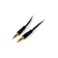 StarTech 3 ft Slim 3.5mm Stereo Audio Cable - M/M - Slim Connect 3.5mm - MU3MMS