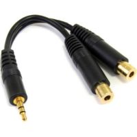 StarTech 3.5mm TRS Male to Dual 3.5mm TRS Female Stereo Splitter Cable (Black, 6") - MUY1MFF