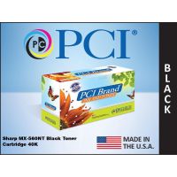 PCI SHARP MX-560NT-PCI BLACK TONER CARTRIDGE 40K YIELD FOR SHARP MXM364, MXM364N, MX