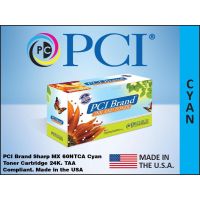 PCI USA SHARP MX60NTCA-PCI MX-61NTCA CYAN TONER CARTRIDGE 24K YLD FOR SHARP MX-3050