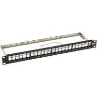 Eaton Tripp Lite Series N062-024-KJ-SH 24-Port 1U Rack-Mount Shielded Blank Keystone/Multimedia Patch Panel, RJ45 Ethernet, USB, HDMI