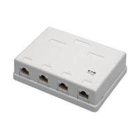 EATON TRIPP LITE SERIES N236-004-WH PRE-CONFIGURED UNSHIELDED CAT6 4-PORT SURFACE-MOUNT BOX