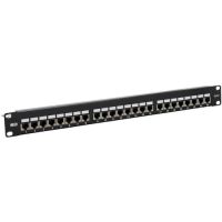 EATON Tripp Lite Series N252-024-SH-K Cat5e/Cat6 Patch Panel 24 Port Shielded Krone IDC 568B RJ45 1U