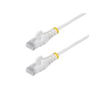 N6PAT15WHS 15FT WHITE SLIM CAT6 ETHERNET CABLE, SNAGLESS, 100W POE, UTP, LSZH, 28AWG BARE C