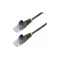 StarTech 1' CAT6 Cable - Black Slim CAT6 Patch Cord - Snagless - LSZH - N6PAT1BKS