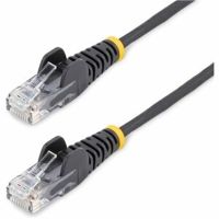 StarTech N6PAT25BLKS CAT6 28AWG PoE UTP LSZH Slim Snagless Ethernet Cable, Black, 25ft