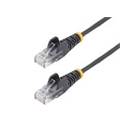 STARTECH N6PAT5BKS 5FT BLACK SLIM CAT6 ETHERNET CABLE, SNAGLESS, 100W POE, UTP, LSZH, 28AWG BARE CO