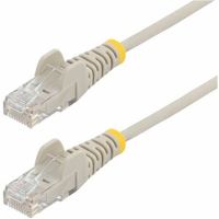 StarTech N6PAT7GRS CAT6 100W PoE UTP LSZH 28AWG Snagless Slim Pure Bare Copper Patch Cable, Gray, 7ft