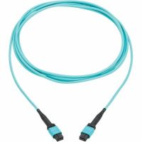 Eaton Tripp Lite Series N845A-03M-12TAA 100G Multimode 50/125 OM4 Fiber Optic Cable 12F MPO/MPO-PC F/F Type-A Polarity OFNP Aqua 3 m TAA