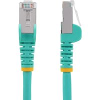 StarTech 25ft CAT6a Ethernet Cable - Aqua - Low Smoke Zero Halogen (LSZH) - 10GbE 500MHz 100W PoE++ Snagless RJ-45 w/Strain Reliefs S/FTP Network Patch Cord - NLAQ-25F-CAT6A-PATCH
