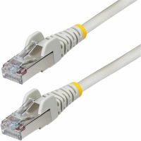 StarTech NLGR-6IN-CAT6A-PATCH CAT6A 10GbE 500MHz 100W Ethernet LSZH S FTP Patch Cable w Strain Reliefs, Gray, 6"