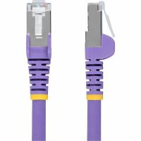 StarTech CAT6A 500MHz S FTP 10GbE 100W Snagless Patch Cable w Strain Reliefs, Purple, 50ft - NLPL-50F-CAT6A-PATCH