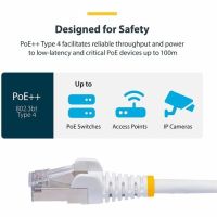 StarTech NLWH-15F-CAT8-PATCH 15ft White Cat8 Ethernet Cable, Snagless RJ45, 25G/40G, 2000MHz, 100W PoE, S/FTP