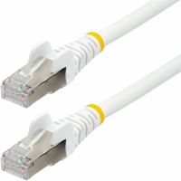StarTech NLWH-6IN-CAT6A-PATCH CAT6A 10GbE 500MHz 100W Ethernet LSZH S FTP Patch Cable w Strain Reliefs, White, 6"