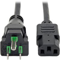 Eaton Tripp Lite Series P006-025-HG15 Hospital-Grade Power Cord, NEMA 5-15P to C13 Green Dot, 15A, 125V, 14 AWG, 25 ft. 7.62 m, Black