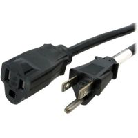 StarTech PAC10125 25ft (7.6m) Power Extension Cord, NEMA5-15R to NEMA5-15P Black Extension Cord, 13A 125V, 16AWG