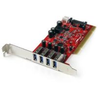 StarTech Four-Port SuperSpeed USB 3.0 PCI Card with SATA/SP4 Power - PCIUSB3S4