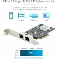 StarTech 2-Port 2.5Gbps NBASE-T PCIe Network Card, Intel I225-V, Dual-Port Computer Network Card, Multi-Gigabit NIC, PCI Express Server LAN Card, Desktop Ethernet Interface - PR22GI-NETWORK-CARD
