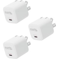 Plugable PS-30C1W-3X GaN USB C Charger Block, 30W Portable Fast Charger White 3 Pack