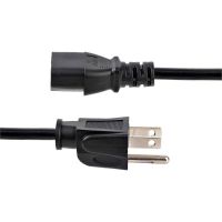 StarTech 25ft(7.6m) Computer Power Cord NEMA 5-15P to C13 Power Cord, 18AWG, TV / PC Power Cable - PXT10125