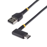 StarTech R2ACR-15C-USB-CABLE 3A USB A to C Right Angle Heavy Duty Fast Charge Cable, 15cm