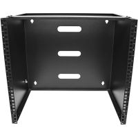 StarTech 10U Wall Mount Network Rack - 14" (35.5cm) Deep (Low Profile), 19" Patch Panel Bracket for Shallow Server, IT Equipment, Network Switches - 77lbs/35kg Weight Cap., Black - RACK-10U-14-BRACKET