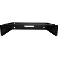 StarTech 2U Wall Mount Network Rack - 14In. Deep (Low Profile) - 19" Patch Panel Bracket for Shallow Server, IT Equipment, Network Switches - 77lbs/35kg Weight Capacity, Black - RACK-2U-14-BRACKET