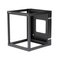 STARTECH RK1219WALLOH Wall-Mount Network Rack - Steel - Black - 4-Post 12U Hinged Wall-Mount Rack