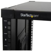 StarTech 4-Post 9U Mobile Open Frame Server Rack, 19" Network Rolling Rack for Narrow Spaces, Small Data Rack, TAA - RK960CP