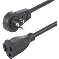 StarTech 10ft Rotating Flat Plug Power Extension Cord NEMA 5-15P to 5-15R - RTPAC10110