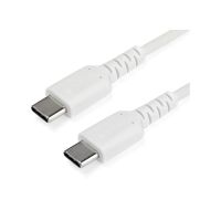 StarTech RUSB2CC1MW 3ft (1m) USB-C Fast Charging Cable, Rugged, Charge & Sync, 60W (3A) PD, USB 2.0, White TPE Jacket