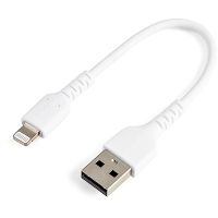 StarTech RUSBLTMM15CMW 6 inch/15cm Durable White USB-A to Lightning Cable, Rugged Heavy Duty Charging/Sync Cable for Apple
