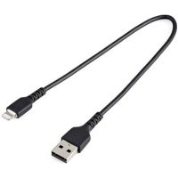 StarTech RUSBLTMM30CMB 12inch/30cm Durable Black USB-A to Lightning Cable, Rugged Heavy Duty Charging/Sync Cable for Apple
