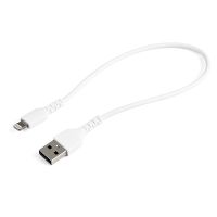 StarTech RUSBLTMM30CMW 12inch/30cm Durable White USB-A to Lightning Cable, Rugged Heavy Duty Charging/Sync Cable for Apple