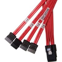 StarTech 39.4' (1m) SFF-8087 SATA/SAS to 4 x SATA/SAS Cable (Red) - SAS8087S4100