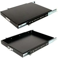 StarTech SLIDESHELFD 1 RU Sliding Server-Rack-Cabinet Shelf (22" Deep, Black)