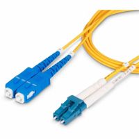 StarTech 1m (3.3ft) LC to SC (UPC) OS2 Single Mode Duplex Fiber Optic Cable, 9/125, 100G, LSZH Fiber Jumper Cord - SMLCSC-OS2-1M