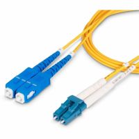 StarTech 30m (98.4ft) LC to SC (UPC) OS2 Single Mode Duplex Fiber Optic Cable, 9/125µm, 100G, Bend Insensitive, Low Insertion Loss - LSZH Fiber Jumper Cord - SMLCSC-OS2-30M