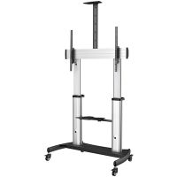 StarTech STNDMTV100 Mobile TV Stand, Heavy Duty Universal TV Cart for 60-100 inch Display (100kg/220lb), Height Adjustable