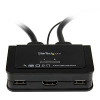 StarTech 2 Port USB HDMI KVM Switch with Audio, Cables & Remote Switch - SV211HDUA