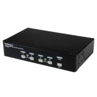 StarTech 4-Port DVI USB KVM Switch with Audio and USB 2.0 Hub (Black) - SV431DVIUA