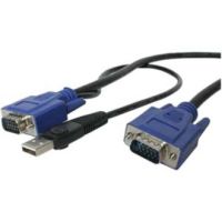 StarTech 10 ft Ultra Thin USB VGA 2-in-1 KVM Cable - USB VGA KVM Cable - SVECONUS10