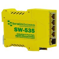 BRAINBOXES SW-535 IND.5 PORT POE+ GB ENET SWITCH 
