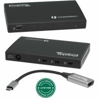 Plugable TBT4-HUB3C Thunderbolt 4 Hub - 4-in-1 Pure USB-C Design - Includes USB-C to 4K HDMI Adapter - Driverless