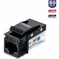 TRENDNET TC-K50C6BK 50-Pack CAT6 RJ-45 Keystone Jack Black